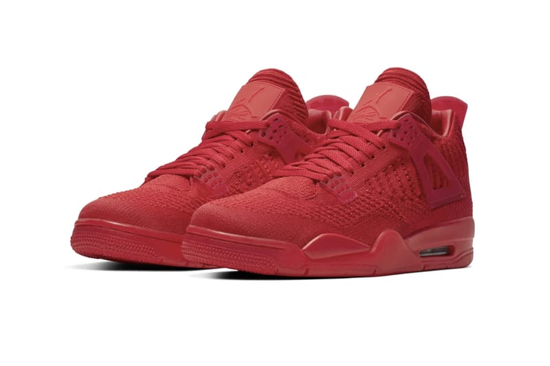 Jordan 4 flyknit hot sale red on feet