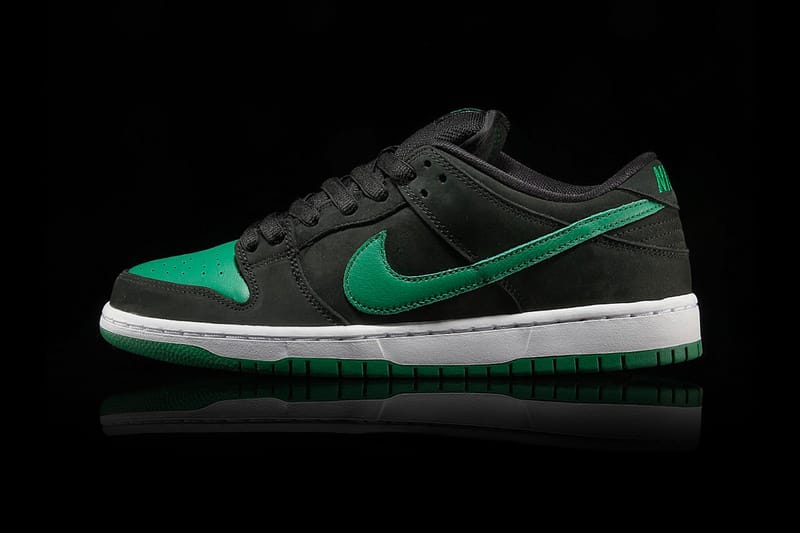 nike sb dunk low pro green black white