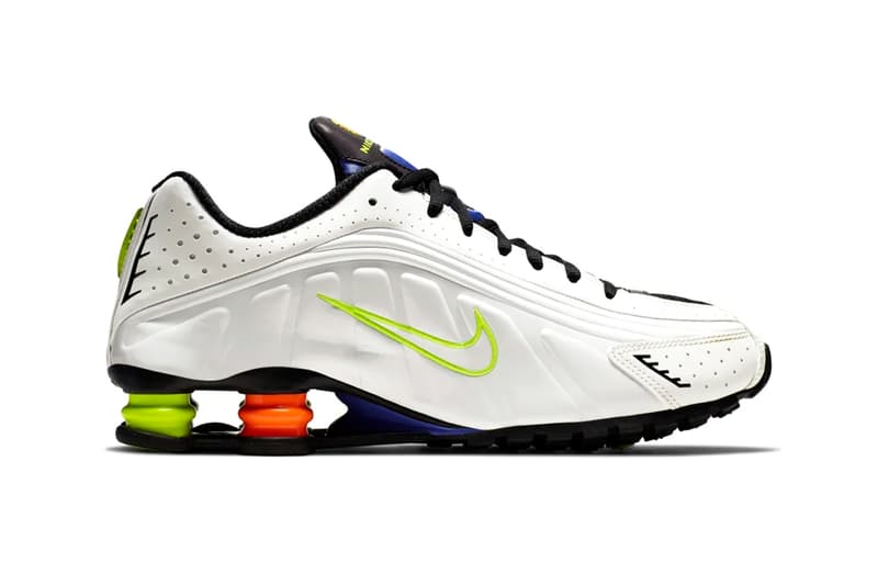 nike shox r4 gel black neon