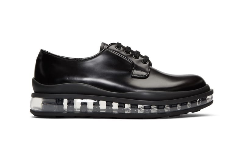 Prada leather hotsell platform derby shoes