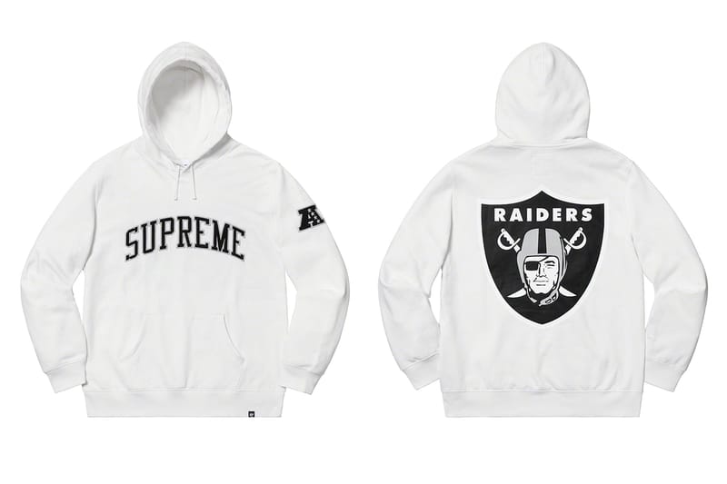 raiders supreme hoodie white