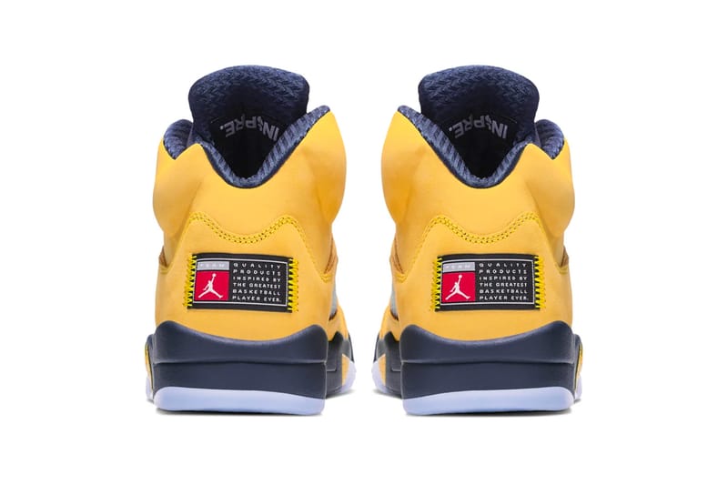 Jordan 5 michigan on sale yellow