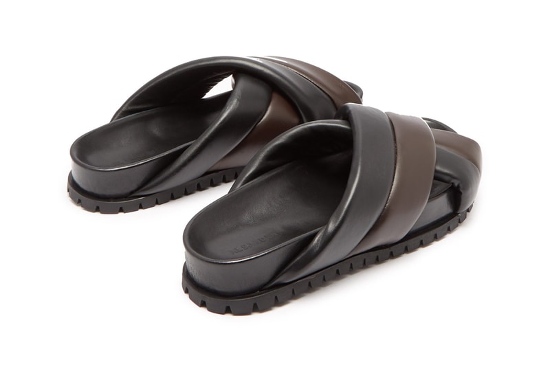 Jil Sander Plait-Effect Black Leather Sandals | Hypebeast