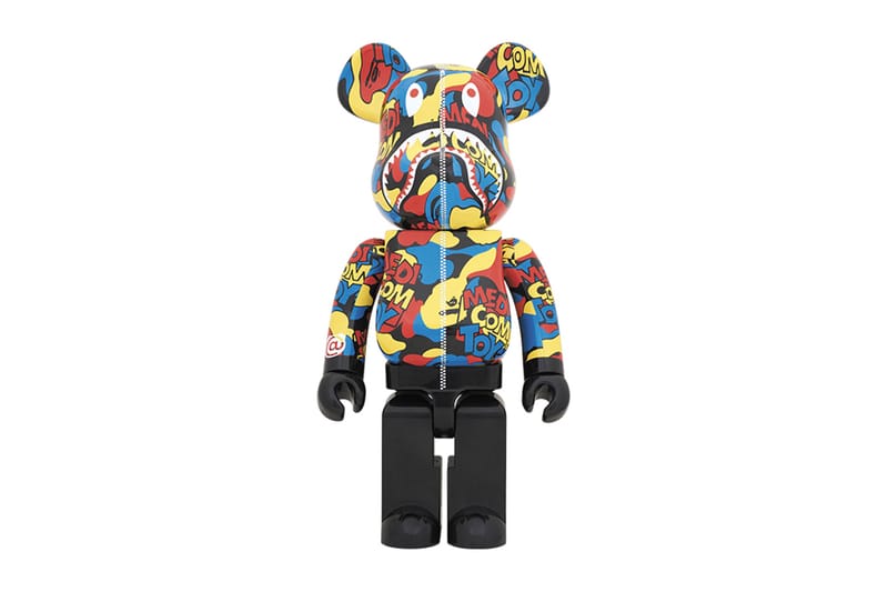 Medicom Toy and BAPE Drop Camo Shark Hoodie BE@RBRICK