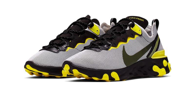 Nike react element 55 femme jaune best sale