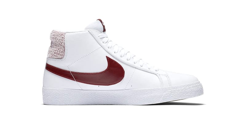 Nike sb blazer high white red best sale