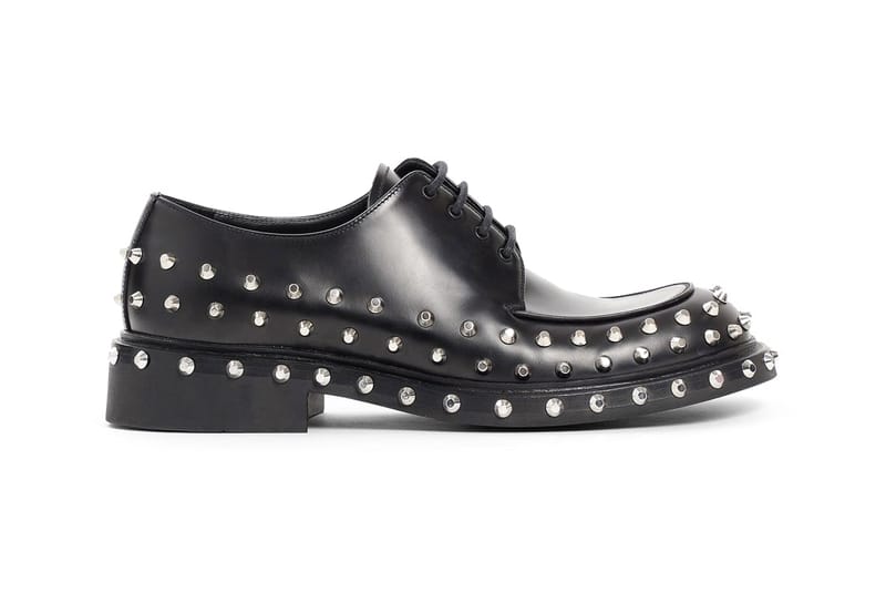 Prada Mens Black Studded Derby Shoes Release | Hypebeast