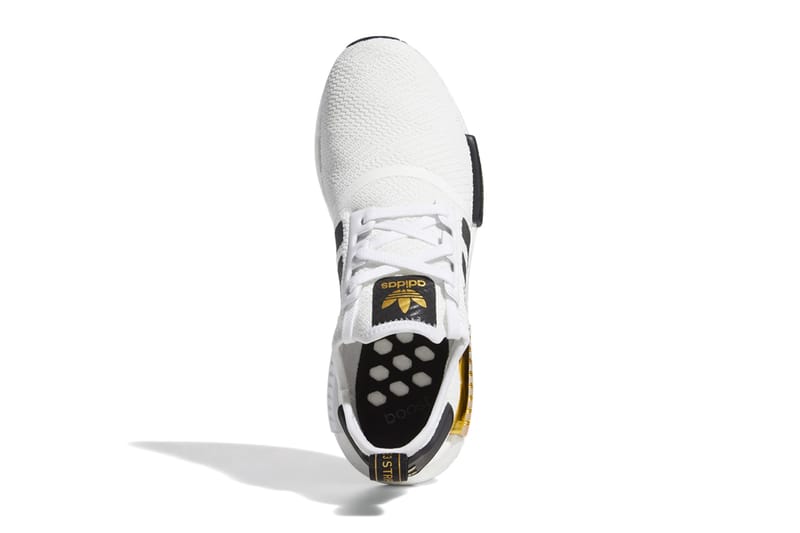 Adidas nmd r1 mens white and gold sale