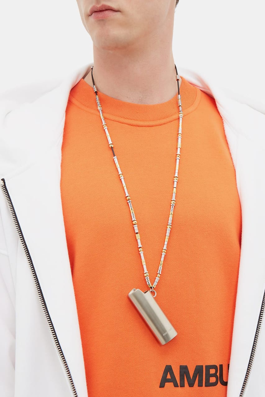 AMBUSH Sterling Silver Lighter Case Cord Necklace | HYPEBEAST