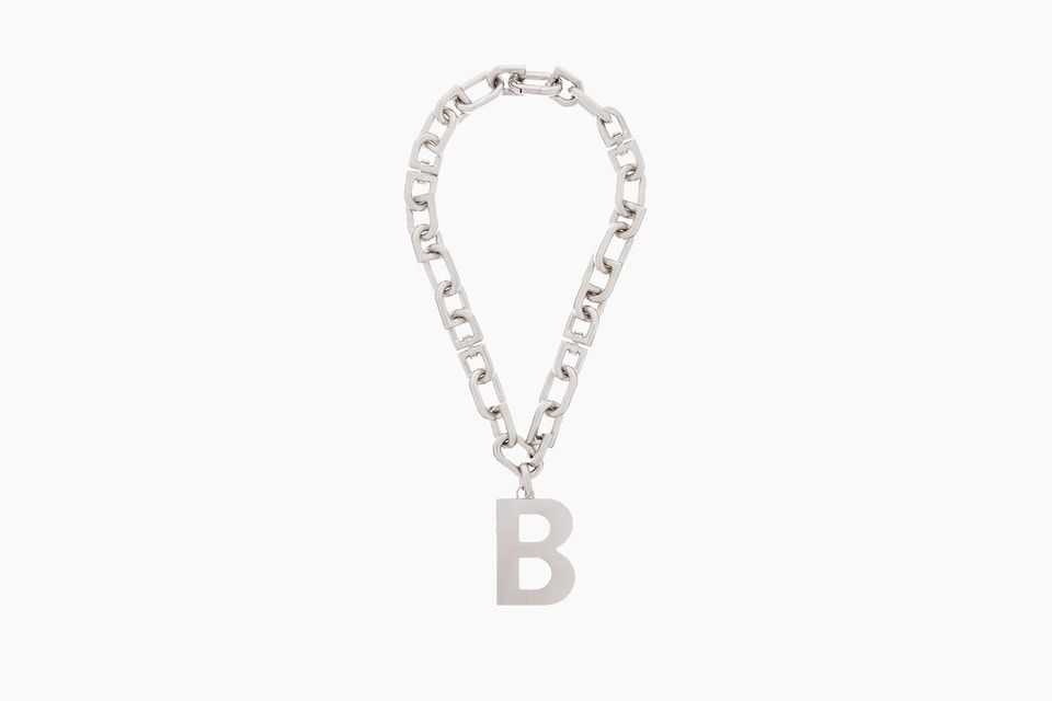 Balenciaga B-logo Silver Chain Necklace Release | Drops | Hypebeast