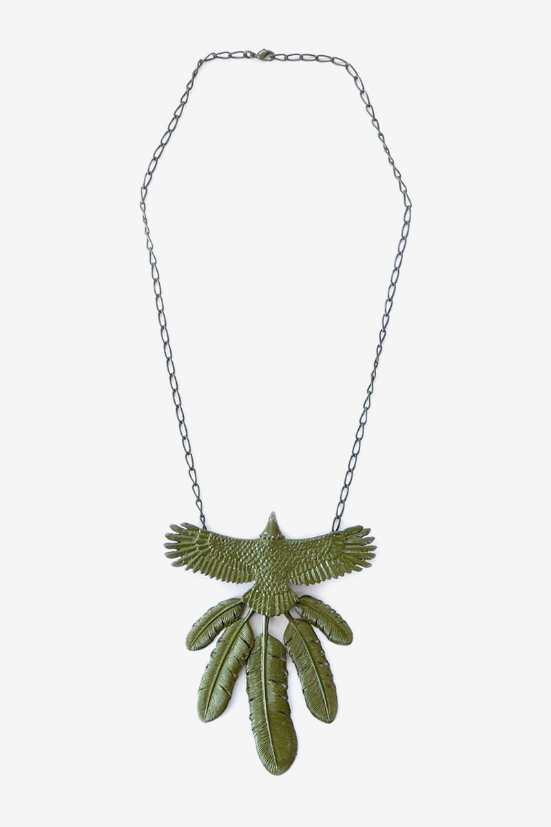 KAPITAL Alloy Lacquer Eagle Necklace | Hypebeast