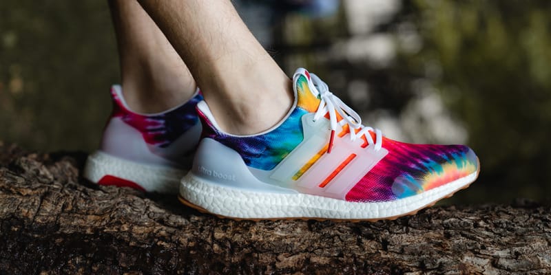 Adidas neon tie-dye sneakers inspired by woodstock hotsell