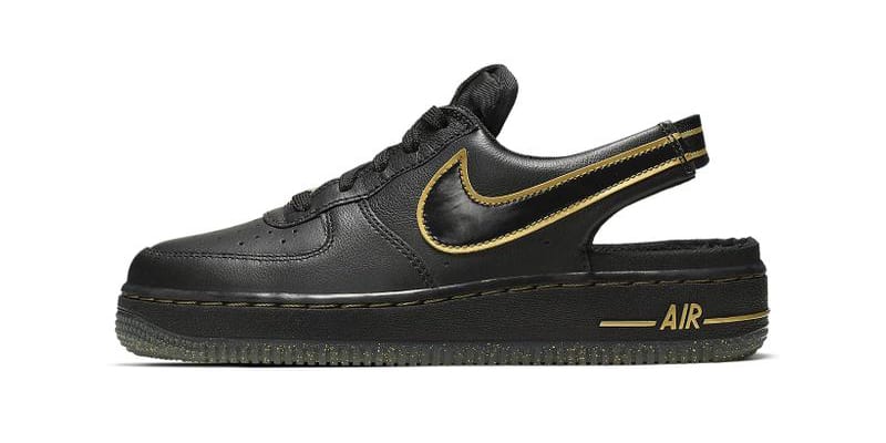 Nike air force hotsell 1 black and gold