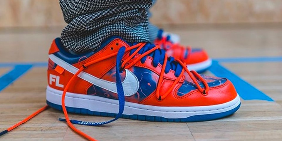 off white nike dunk low university red