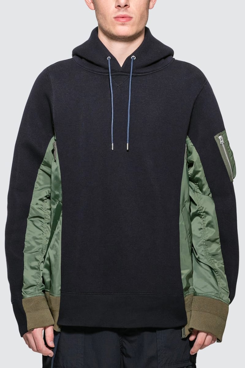 sacai Sponge Sweat x MA-1 Hoodie-