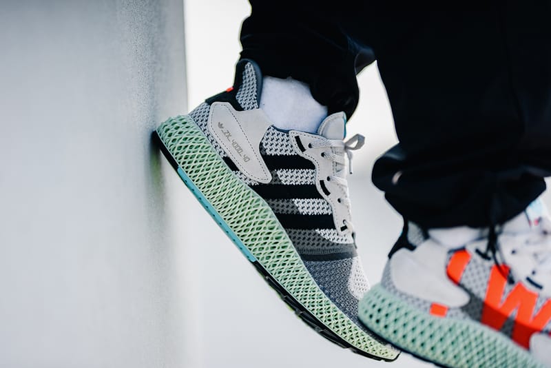 Adidas zx 4000 4d i want i can (grau  rot  shop blau)