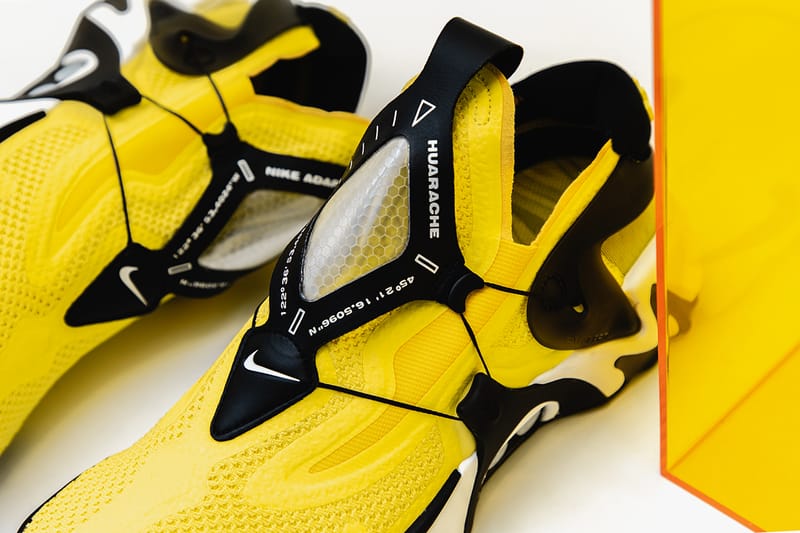 Nike Adapt Huarache Opti-Yellow Closer Look | Hypebeast