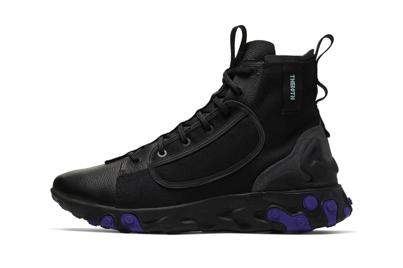 purple and black nike react
