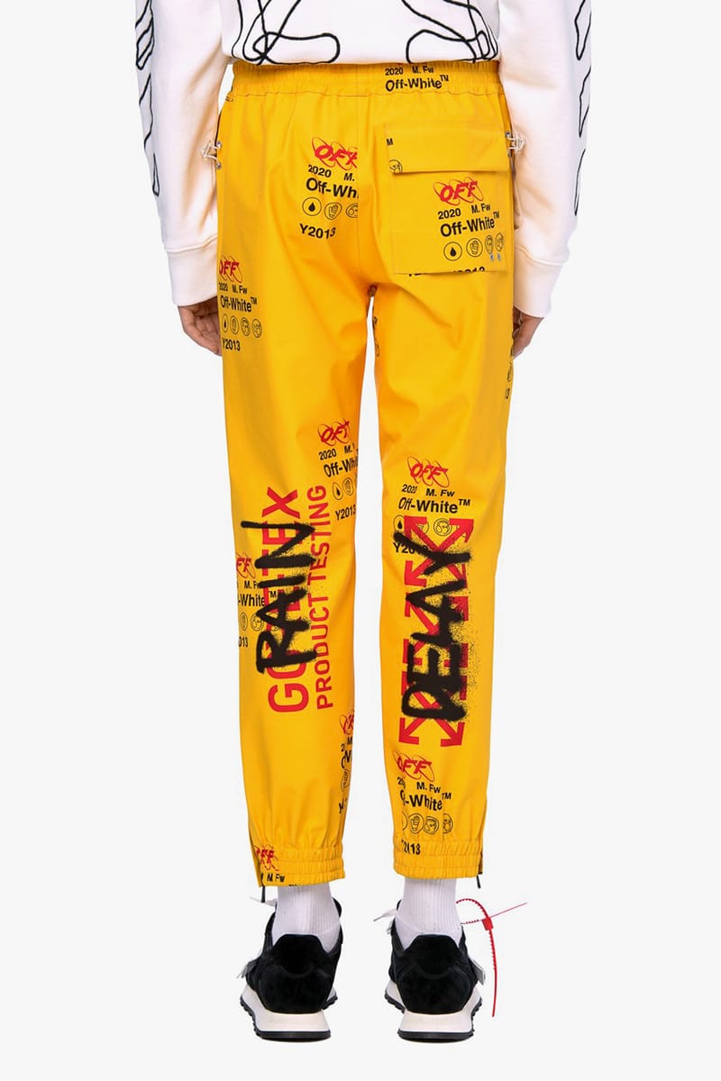 Off white sale pants yellow stripe