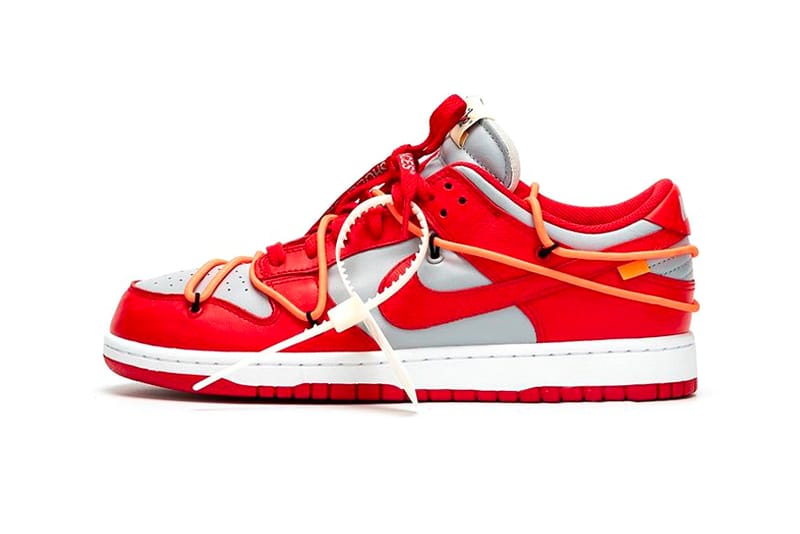 Off white nike dunk low red release date sale