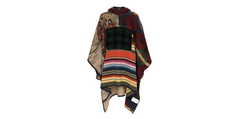 “RALPH LAUREN” Wool Patchwork Poncho Polo Ralph Lauren Sportsman Patchwork Hooded Poncho Limited