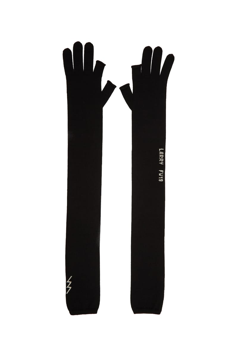 Rick Owens Larry Black Cashmere Fingerless Gloves | Hypebeast