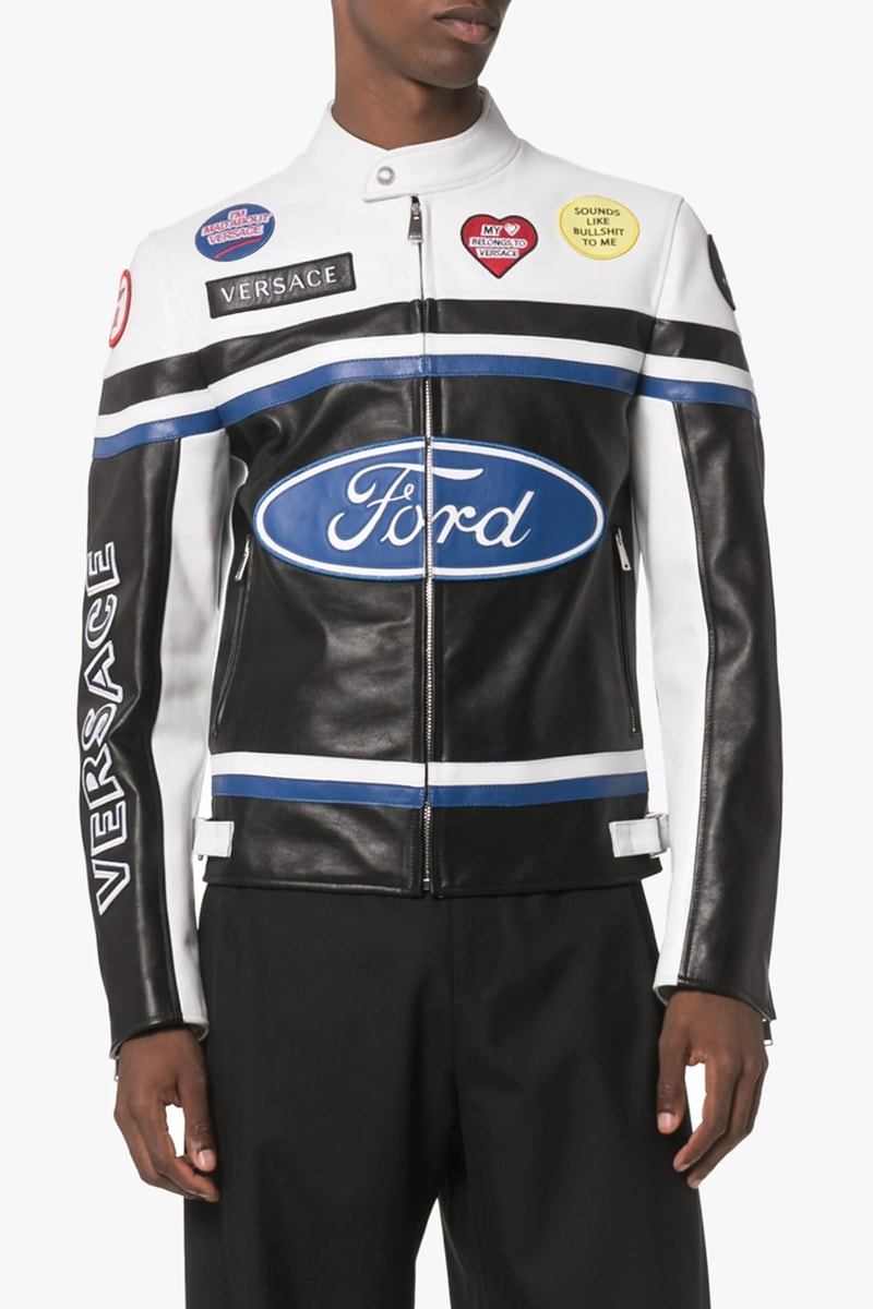 Versace Ford Logo Biker Jacket, Shirt, Jeans Release | Hypebeast