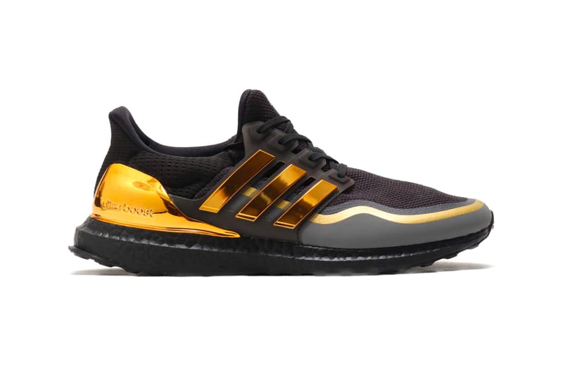 Ultraboost black hot sale gold