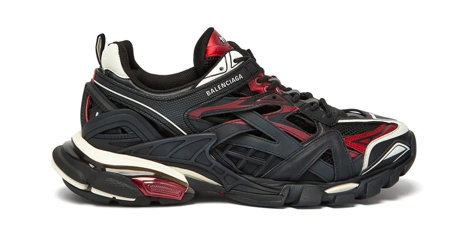 balenciaga track sneakers black red