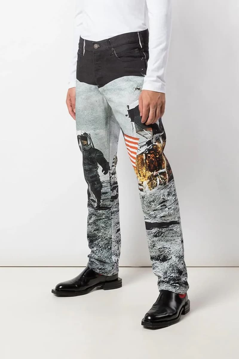 sun and moon pattern jeans