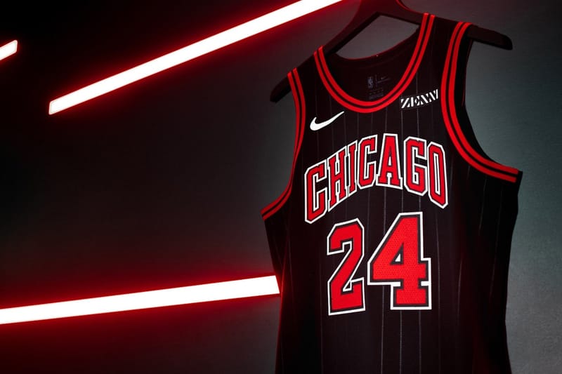 Bulls black pinstripe jersey on sale