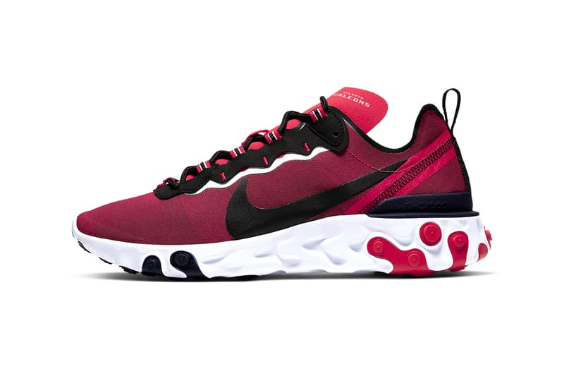 Nike beige and red react element 55 trainers online