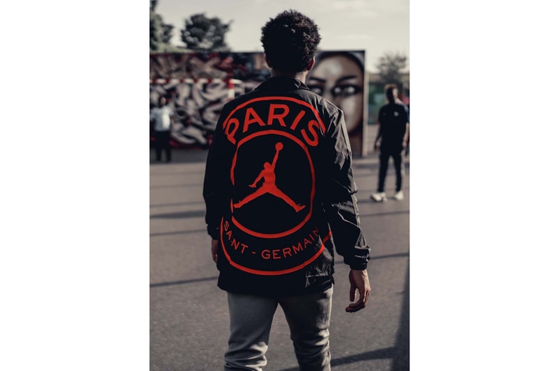 jordan x psg coach jacket
