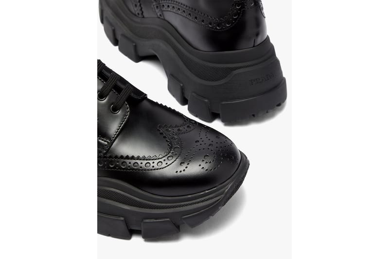 Prada Chunky Sole Leather Brogue Sneakers Runway Release Hypebeast