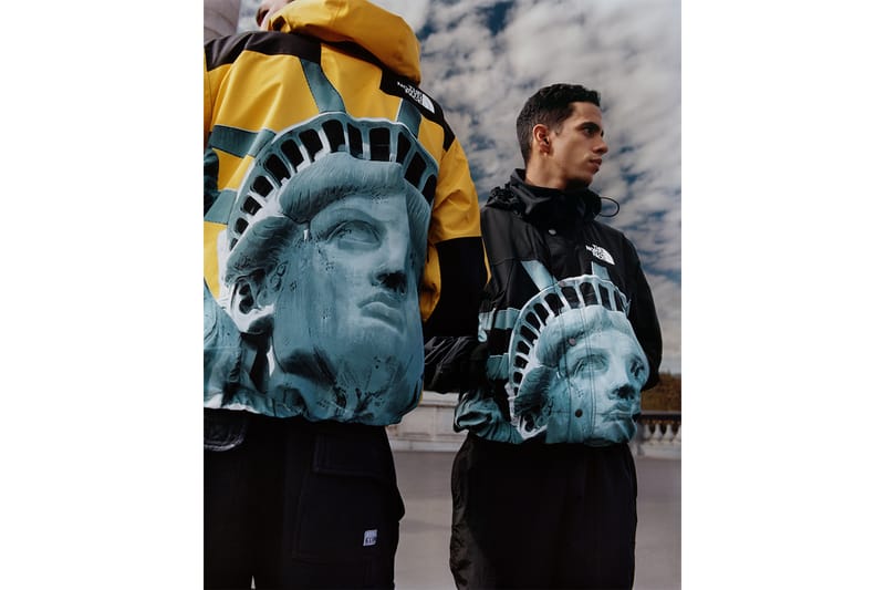 Supreme the north face statue of best sale liberty mountain jacket black