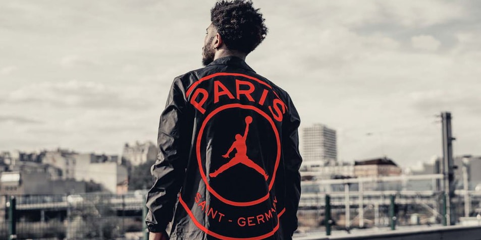 jordan x psg coach jacket