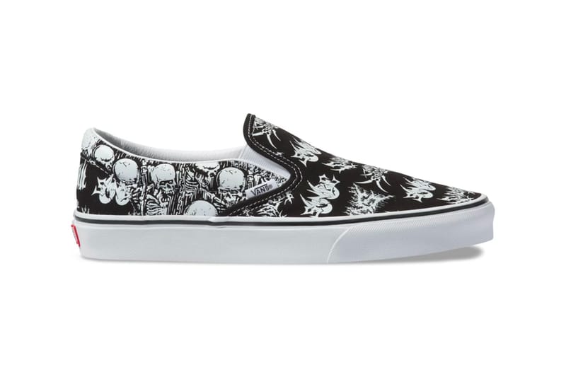 Vans skeleton hot sale slip ons