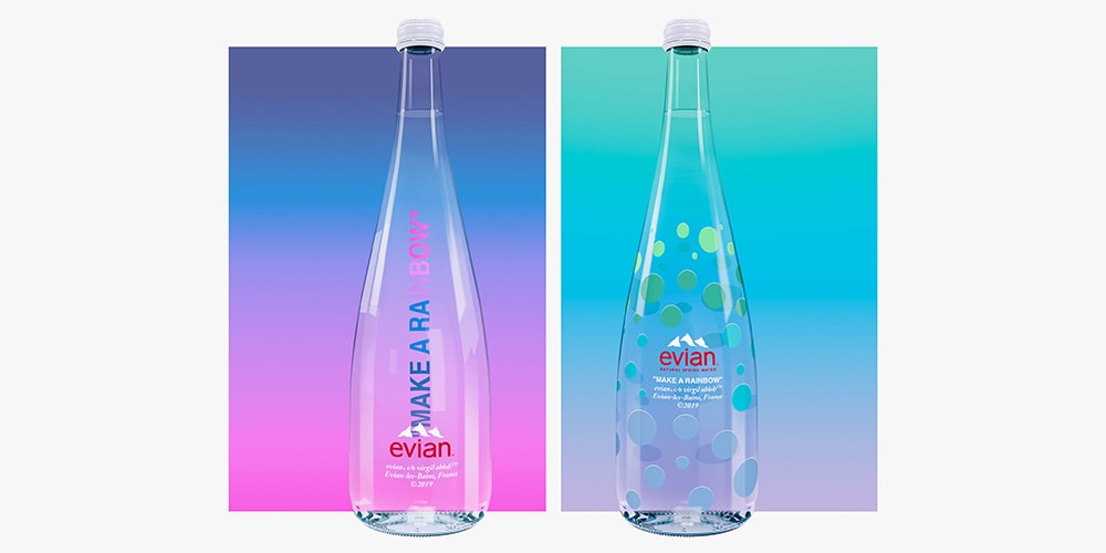 Вирджил Абло и Evian выпускают бутылку для воды «MAKE A RAINBOW» объемом 75 мл