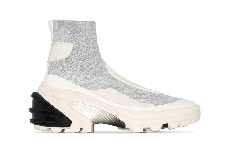 1017 ALYX 9SM White Knit Boot Sock Sneakers Release | Hypebeast