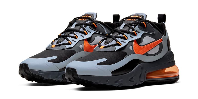 Nike 270 react grey and orange best sale