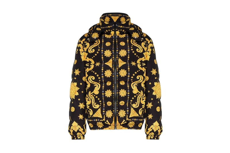 Velvet barocco store print puffer jacket