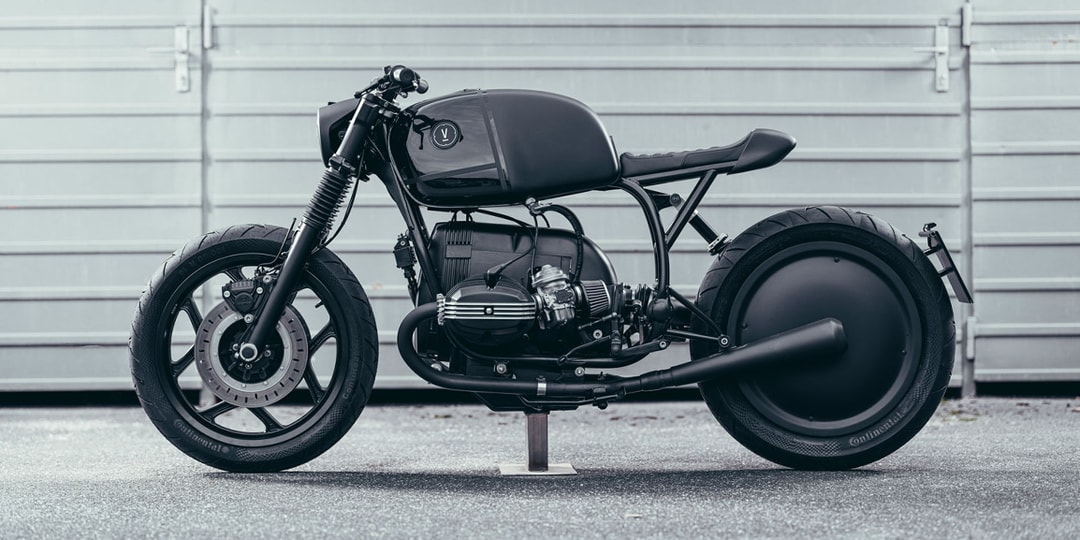 VAGABUND построил затемненный мотоцикл BMW R100RT с двигателем V12