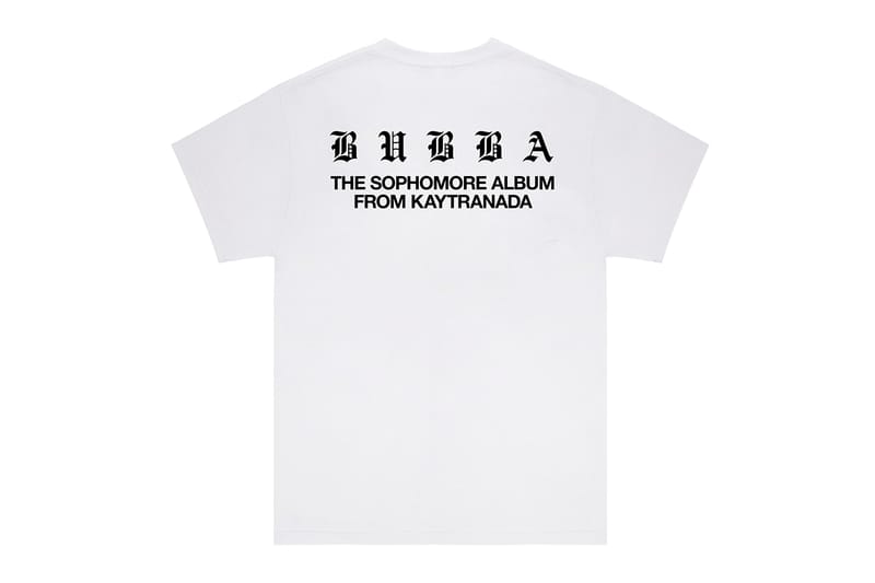 White screenprint 'BUBBA the online SOPHOMORE ALBUM from KAYTRANADA'