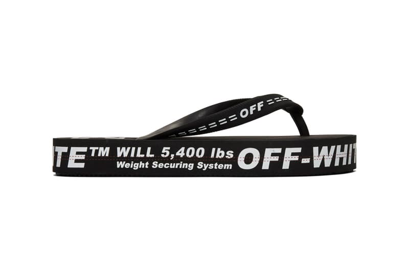 off white industrial flip flops