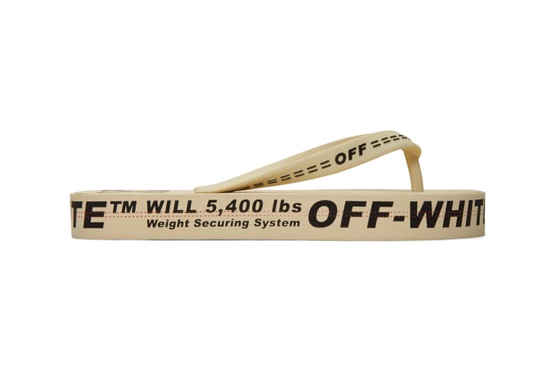 off white industrial flip flops