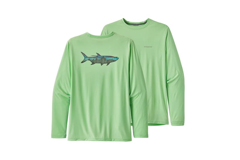 Patagonia men's graphic store tech fish tee