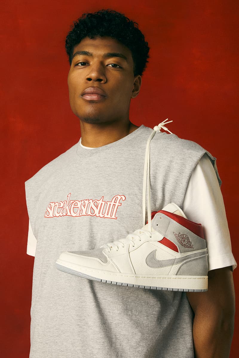 mens sneakersnstuff x air jordan 1 mid 20th anniversary stores