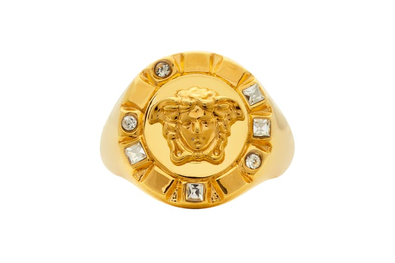 Versace Gold Palazzo Crystal Medusa Round Ring Release | Hypebeast