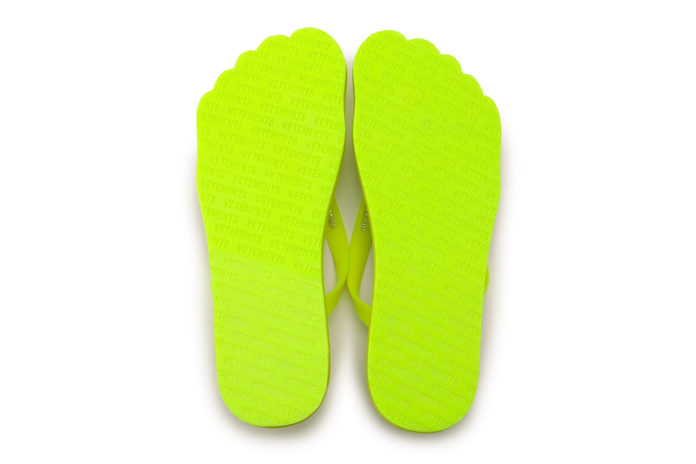 Vetements Neon-Yellow Anatomic Flip Flops Release | HYPEBEAST