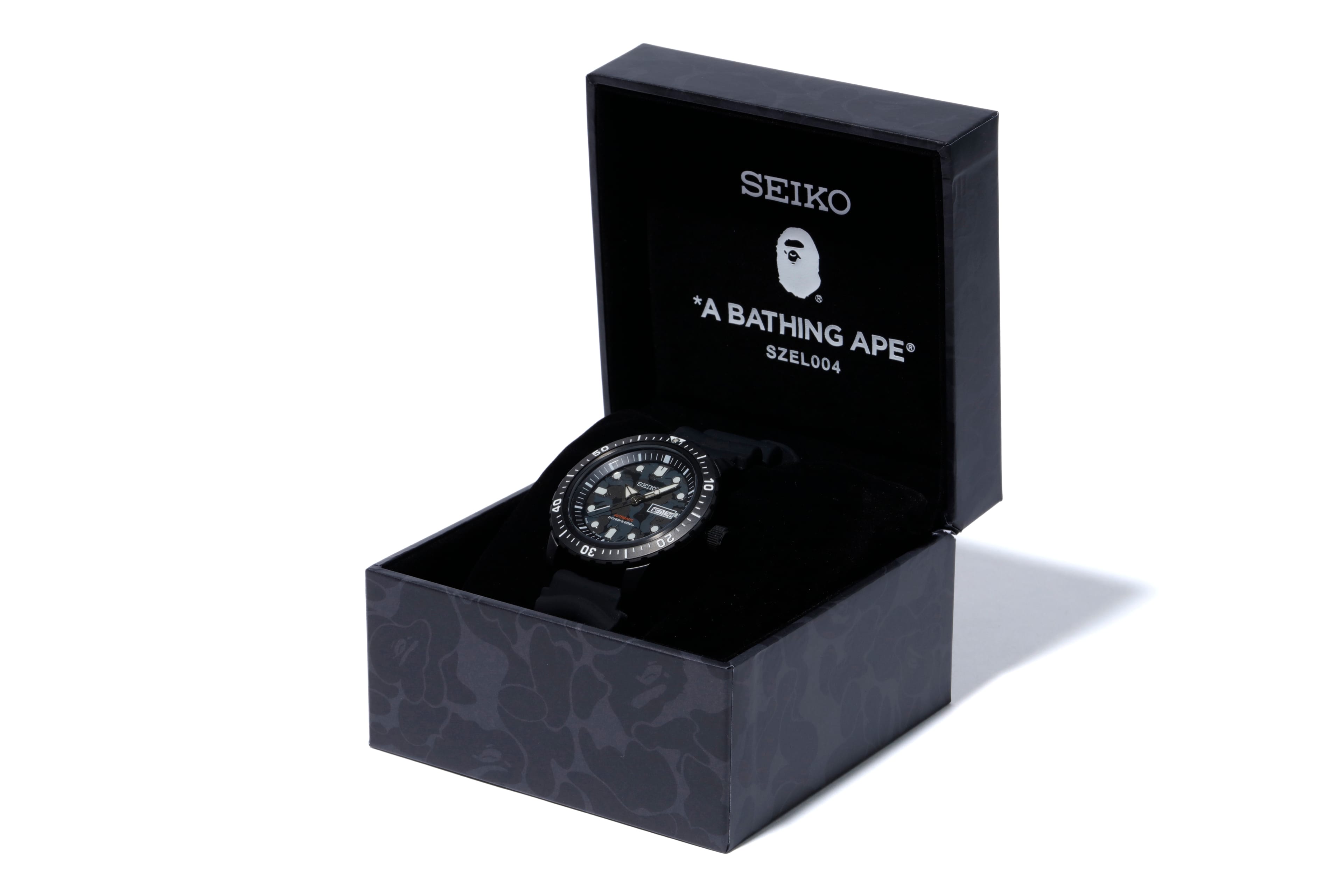BAPE and Seiko Unveil Diver's Watch in Black and Gray Camo | Hypebeast